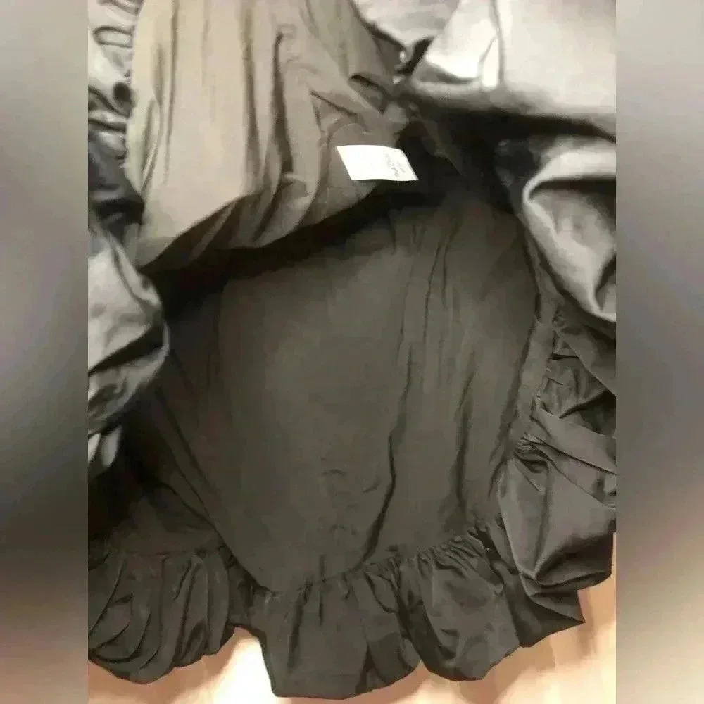 Black Pleated Taffeta Mini Bubble Skirt size 6 NWOT - Picture 6 of 14